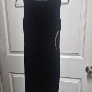 Ivanka Trump Black Midi Dress with Side Zipper Detail